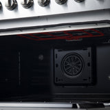 Forno Marco 36-Inch Dual Fuel Range, Stainless Steel, 6 Burners, 67,000 BTU, True Convection Oven, Energy Efficient
