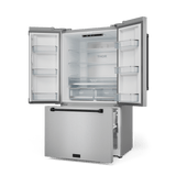 36 Inch 20.3 Cu Ft French Door Counter Depth Refrigerator With Ice Maker In Stainless Steel/black  Gordon Ramsay Series