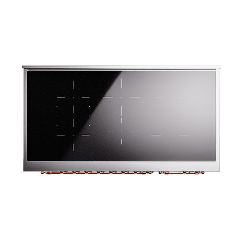 ILVE UNI486QNMPWHP Nostalgie II Noblesse 48 inch Induction Range (Solid Door, White, Copper)
