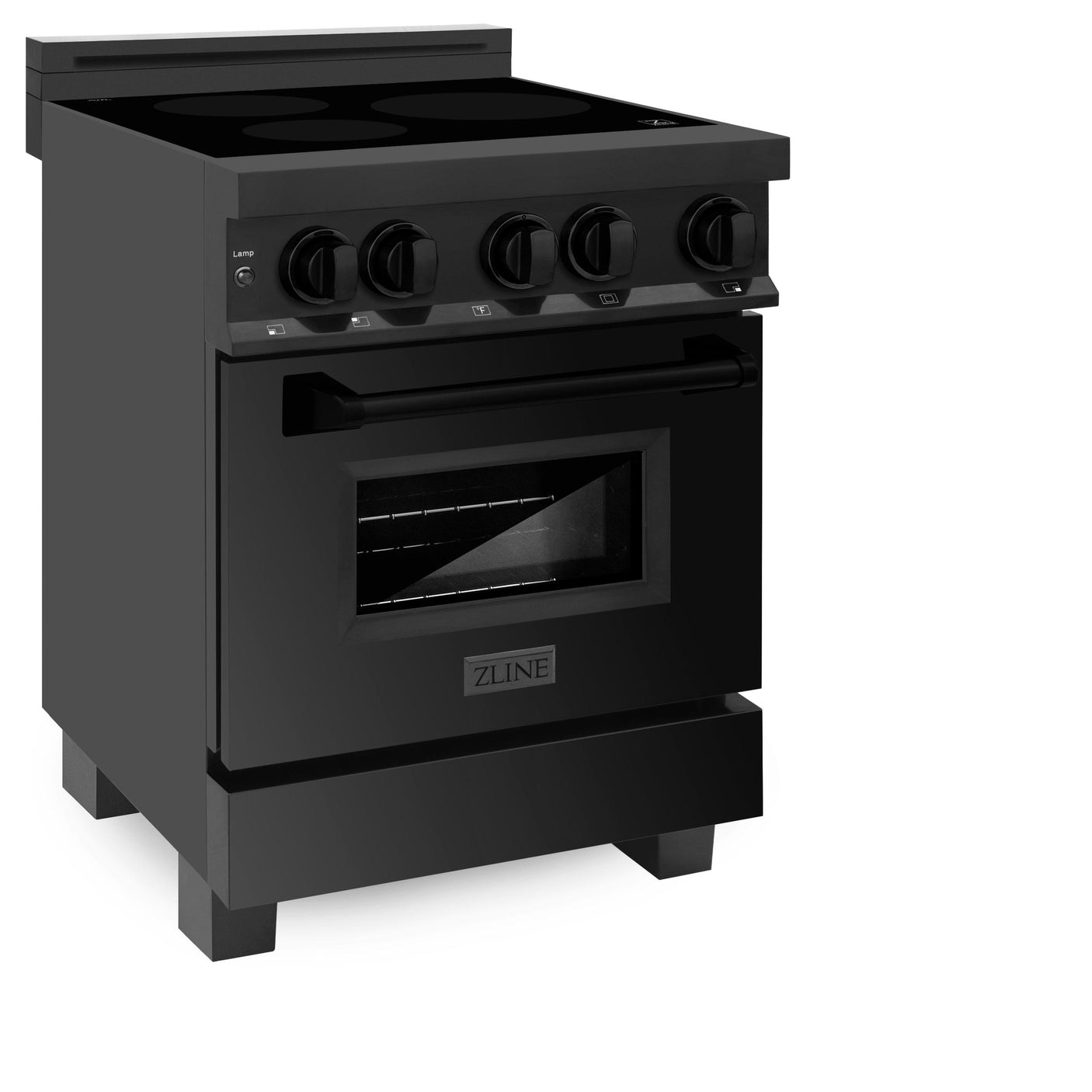 ZLINE 24" 2.8 cu. ft. Induction Range with a 4 Element Stove and Electric Oven in Black Stainless Steel (RAIND-BS-24)