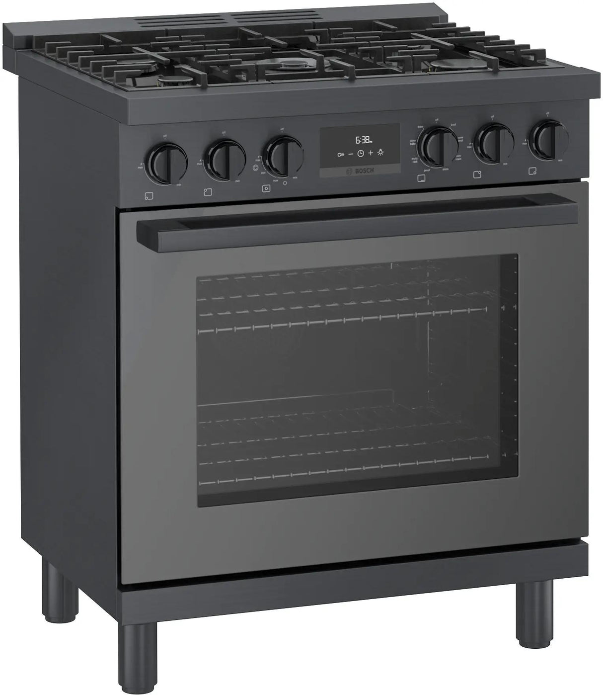 800 Series Dual Fuel Freestanding Range 30" Black Stainless Steel