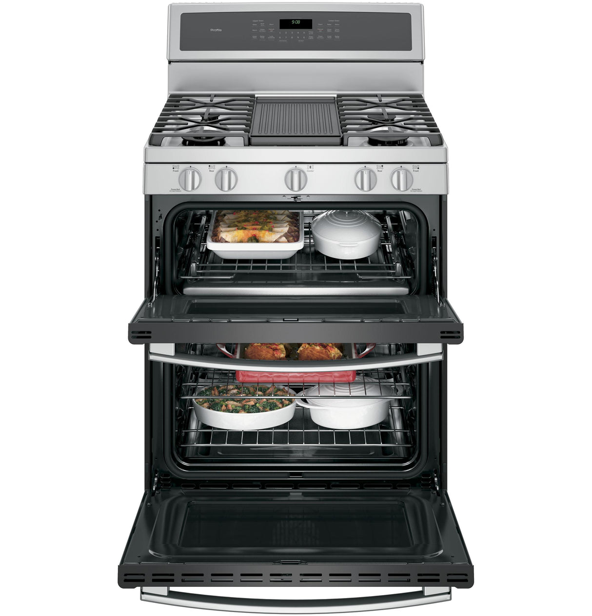 GE Profile™ Series 30" Free-Standing Gas Double Oven Convection Range