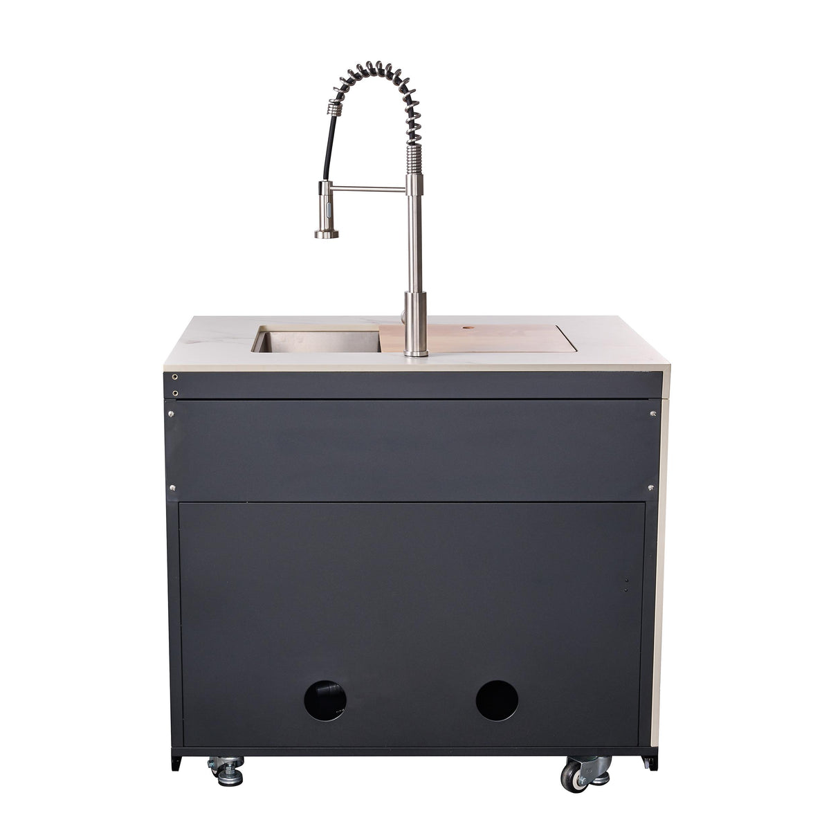 Forno Rimini Outdoor Kitchen: 30" BBQ 62,600 BTU, 4.8 cu.ft. Refrigerators, White Countertops