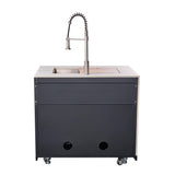Forno Rimini Outdoor Kitchen: 30" BBQ 62,600 BTU, 4.8 cu.ft. Refrigerators, White Countertops