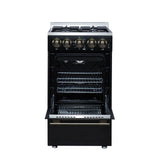 Forno Lamazze 20 Inch Freestanding Gas Range in Black, Compact Design