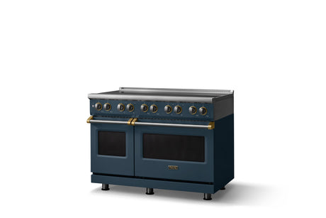 48"W. Induction Range (Finish: Squall, Trim: Brushed Brass)