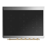 ILVE UMIB36NR3SSG Majestic III 36 inch Induction Range with 6 Elements, 3.5 cu. ft. Total Oven Capacity (Triple Glass Door, Stainless Steel, Brass)