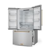 36 Inch 20.3 Cu Ft French Door Counter Depth Refrigerator With Ice Maker In Stainless Steel/bronze  Gordon Ramsay Series