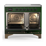 ILVE UMDIB40QNR3EGB Majestic III 40 inch Induction Range with 6 Elements, 3.82 cu. ft. Total Oven Capacity (Solid Door, Emerald Green, Burnished)
