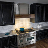 ZLINE 42 in. 1200 CFM Designer Series Wooden Wall Mount Range Hood in Butcher Block (681W-42)