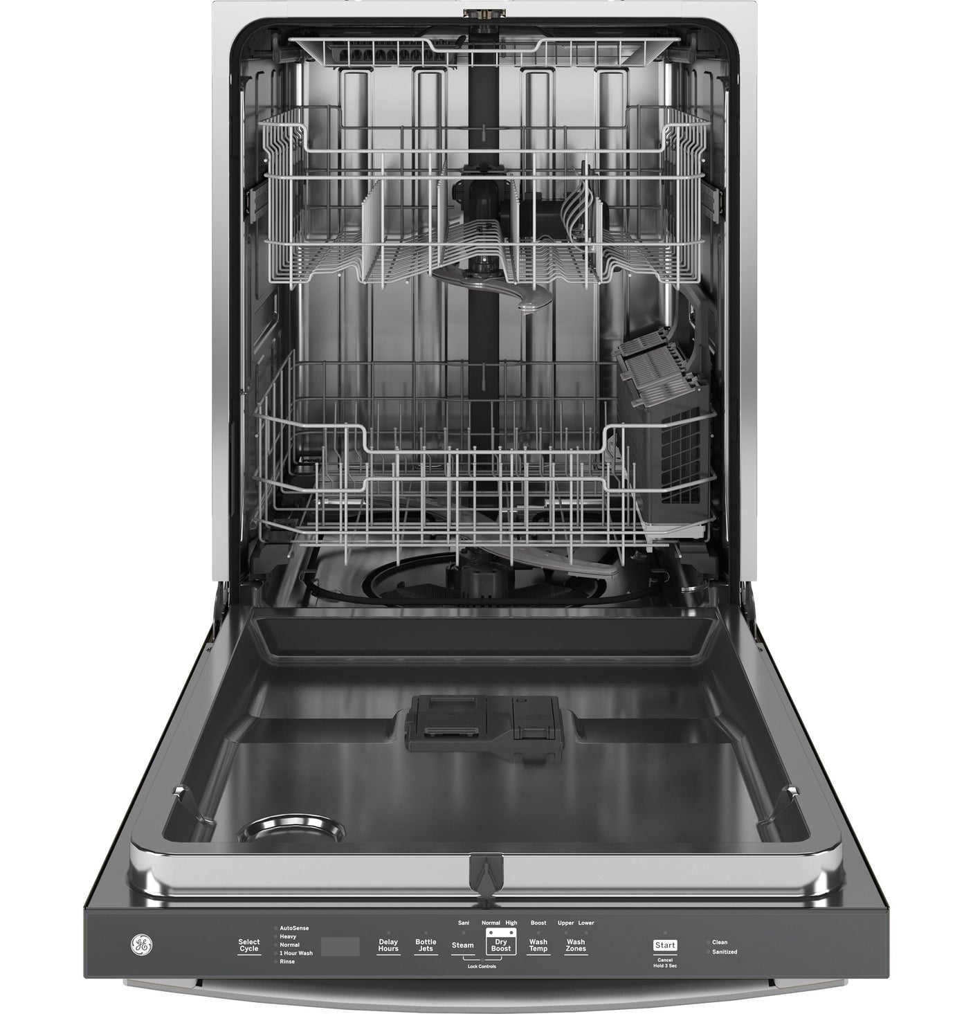 GE® ENERGY STAR® Top Control with Stainless Steel Interior Dishwasher with Sanitize Cycle