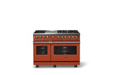 48"W. Dual Fuel Range (Burner: 6g, Finish: Spiced Cider, Trim: Brushed Brass, Fuel: Propane)