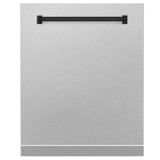 ZLINE 24" Autograph Edition Monument Dishwasher Panel in DuraSnow Stainless Steel (DPMTZ-SN-24) [Color: Matte Black]