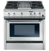 GE Monogram® 36" Dual-Fuel Professional Range with 4 Burners and Grill (Liquid Propane)