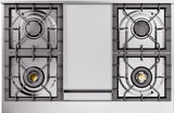 Nostalgie II 40 Inch Dual Fuel Natural Gas Freestanding Range in Stainless Steel with Copper Trim