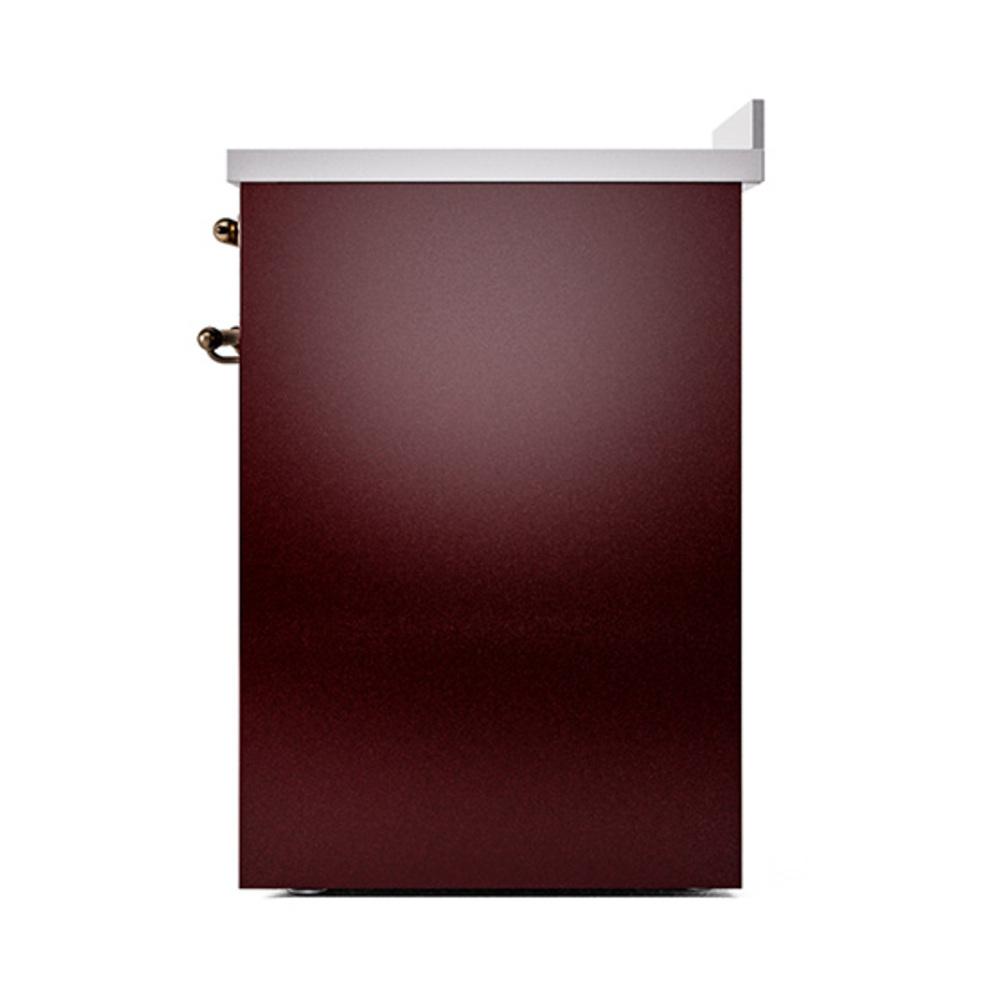 ILVE UNI304QNMPBUB Nostalgie II Noblesse 30 inch Induction Range (Solid Door, Burgundy, Burnished)
