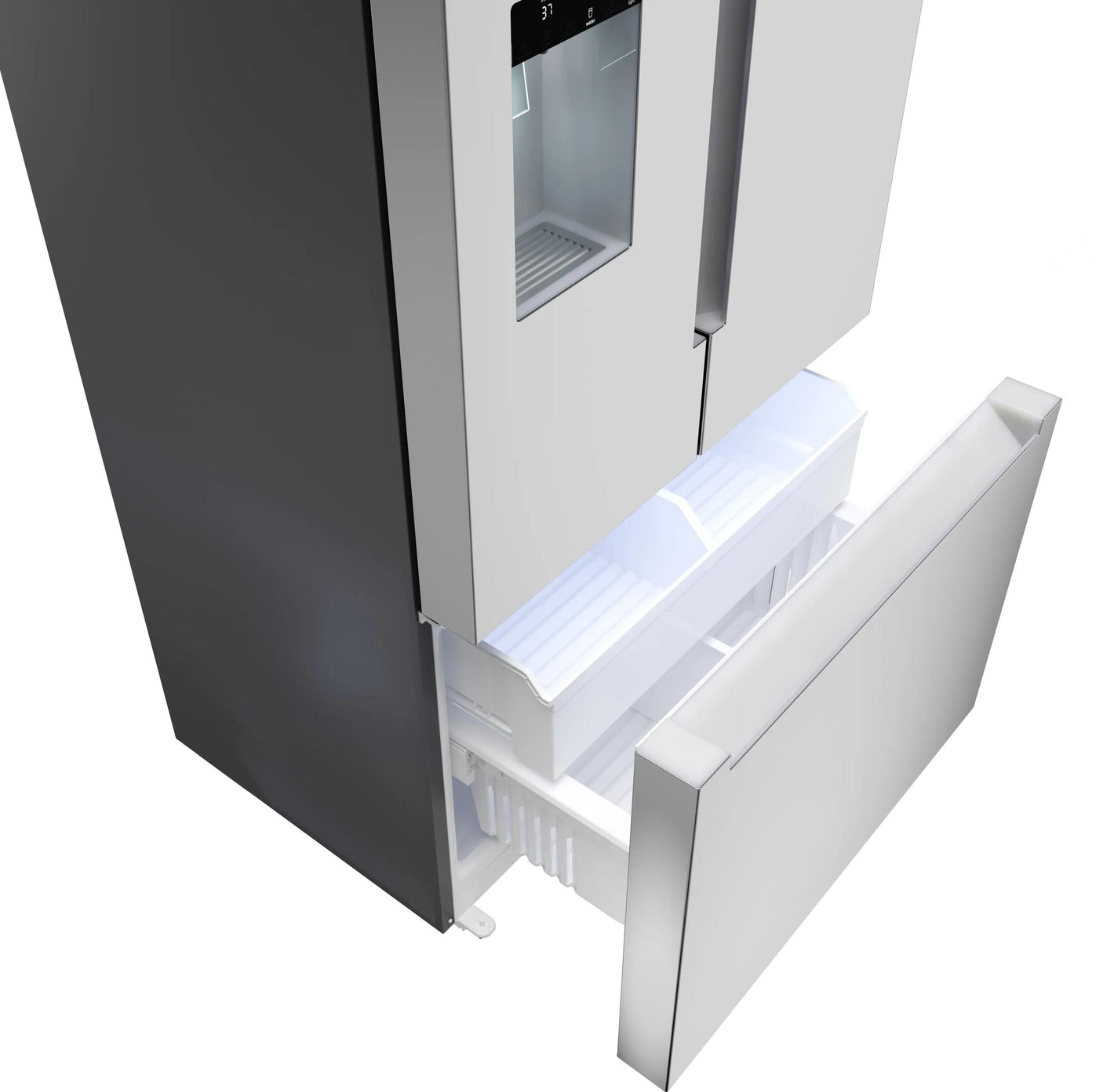 100 Series French Door Bottom Mount Refrigerator 36" Stainless steel (with anti-fingerprint), Total No Frost