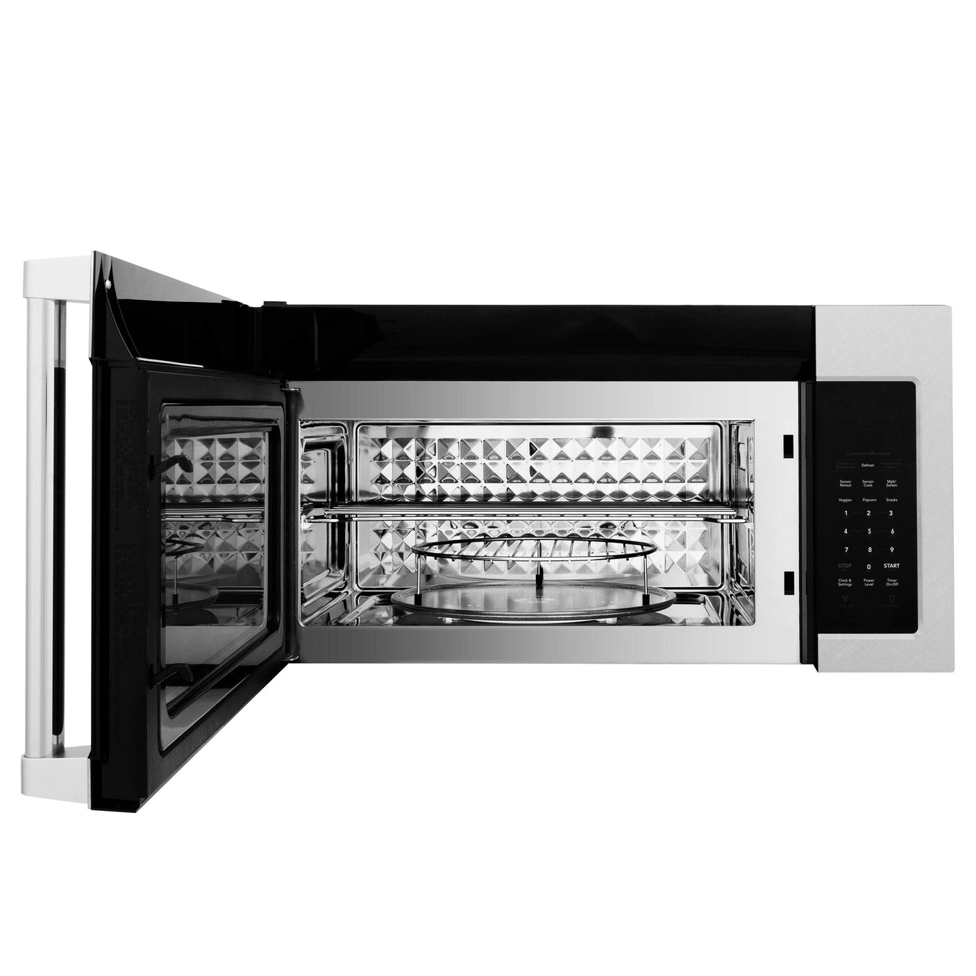 ZLINE 30" 1.5 cu. ft. Over the Range Microwave in Fingerprint Resistant Stainless Steel with Traditional Handle and Set of 2 Charcoal Filters (MWO-OTRCFH-30-SS)
