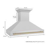 48 in. ZLINE Autograph Edition DuraSnow Stainless Steel Range Hood with DuraSnow Stainless Steel Shell (8654SNZ-48) [Color: Champagne Bronze]