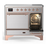 ILVE UMDIB40QNR3SSP Majestic III 40 inch Induction Range with 6 Elements, 3.82 cu. ft. Total Oven Capacity (Solid Door, Stainless Steel, Copper)