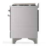 ILVE UM60FSQNR3SSC Majestic III 60 inch Dual Fuel Range with 7 Burners, Griddle and French Top, Dual Function Burner with up to 25,000 BTU (Natural Gas, Solid Door, Stainless Steel, Chrome)