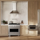 ZLINE 36 in. 5.2 cu. ft. 6 Burner Gas Range with Convection Gas Oven in DuraSnow' Stainless Steel (SGRS-36)