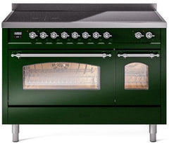 Nostalgie II 48 Inch Electric Freestanding Range in Emerald Green with Chrome Trim