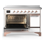 ILVE UMIB48QNR3WHP Majestic III 48 inch Induction Range with 6 Elements, 5.02 cu. ft. Total Oven Capacity (Solid Door, White, Copper)