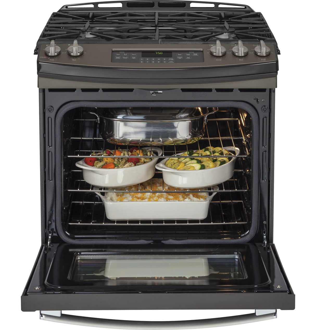 GE® 30" Slide-In Front Control Gas Range