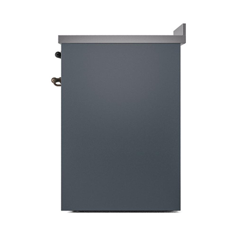 ILVE UNI304QNMPBGB Nostalgie II Noblesse 30 inch Induction Range (Solid Door, Blue Grey, Burnished)
