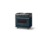 36"W. Dual Fuel Range (Burner: 4g, Finish: Squall, Trim: Polished Chrome, Fuel: Natural Gas)