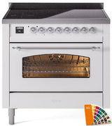 Nostalgie II 36 Inch Electric Freestanding Range in RAL Custom Color with Chrome Trim