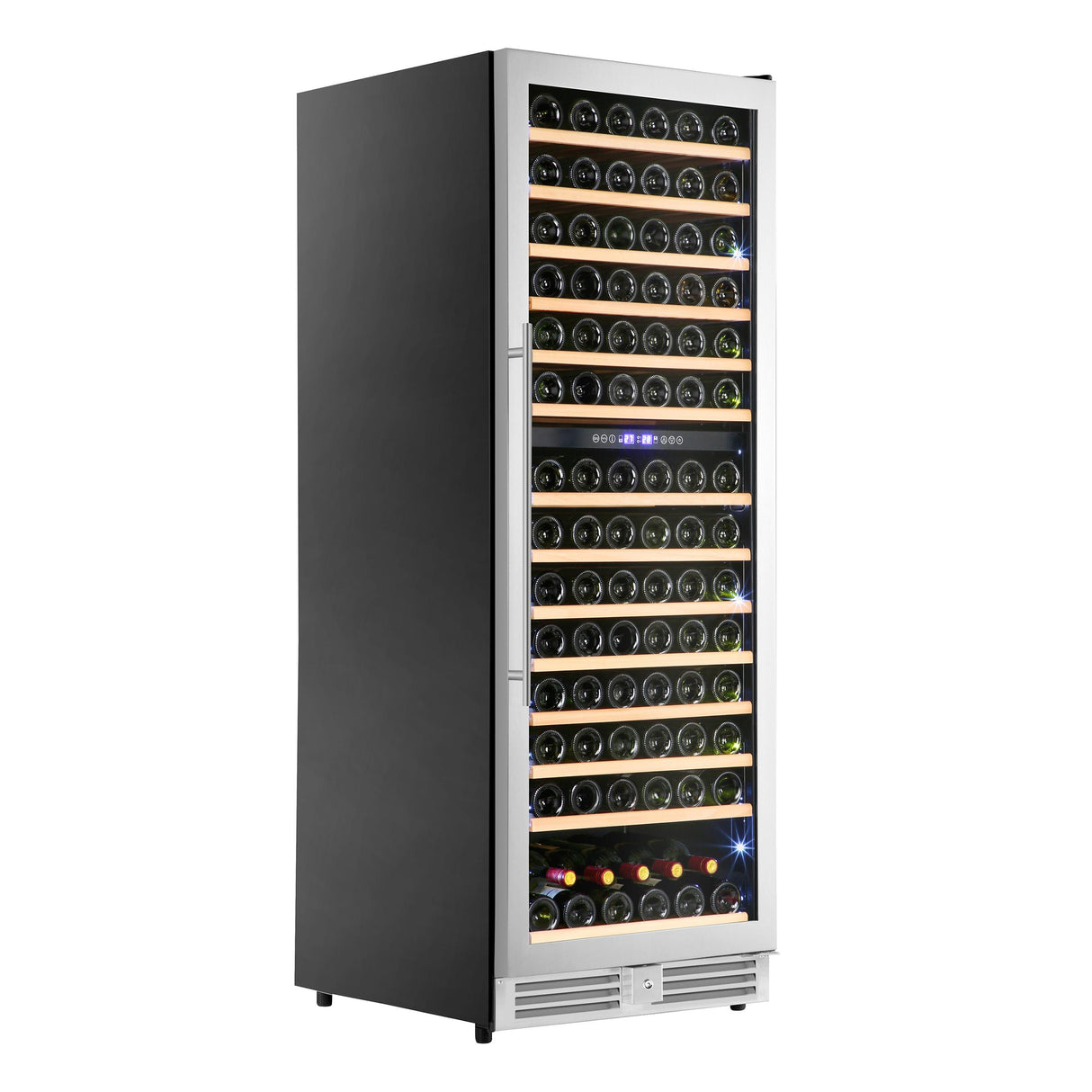 Avanti Refresh Dual-Zone Wine Cooler, 148 Bottle Capacity, Wood Accent Shelves, in Stainless Steel (WCF148DE3S-1)