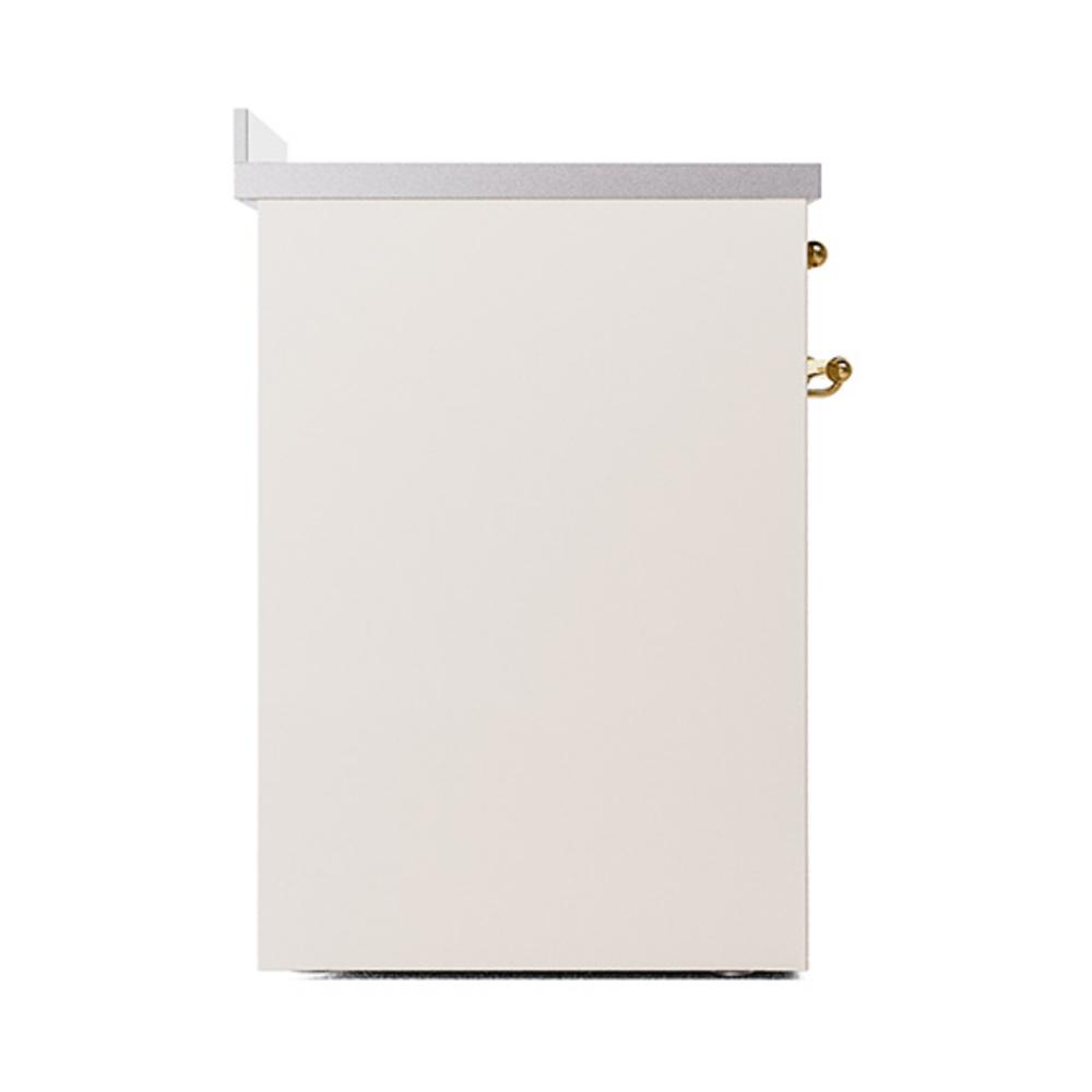 ILVE UNI304QNMPAWG Nostalgie II Noblesse 30 inch Induction Range (Solid Door, Antique White, Brass)