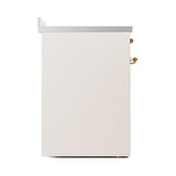 ILVE UNI304QNMPAWG Nostalgie II Noblesse 30 inch Induction Range (Solid Door, Antique White, Brass)