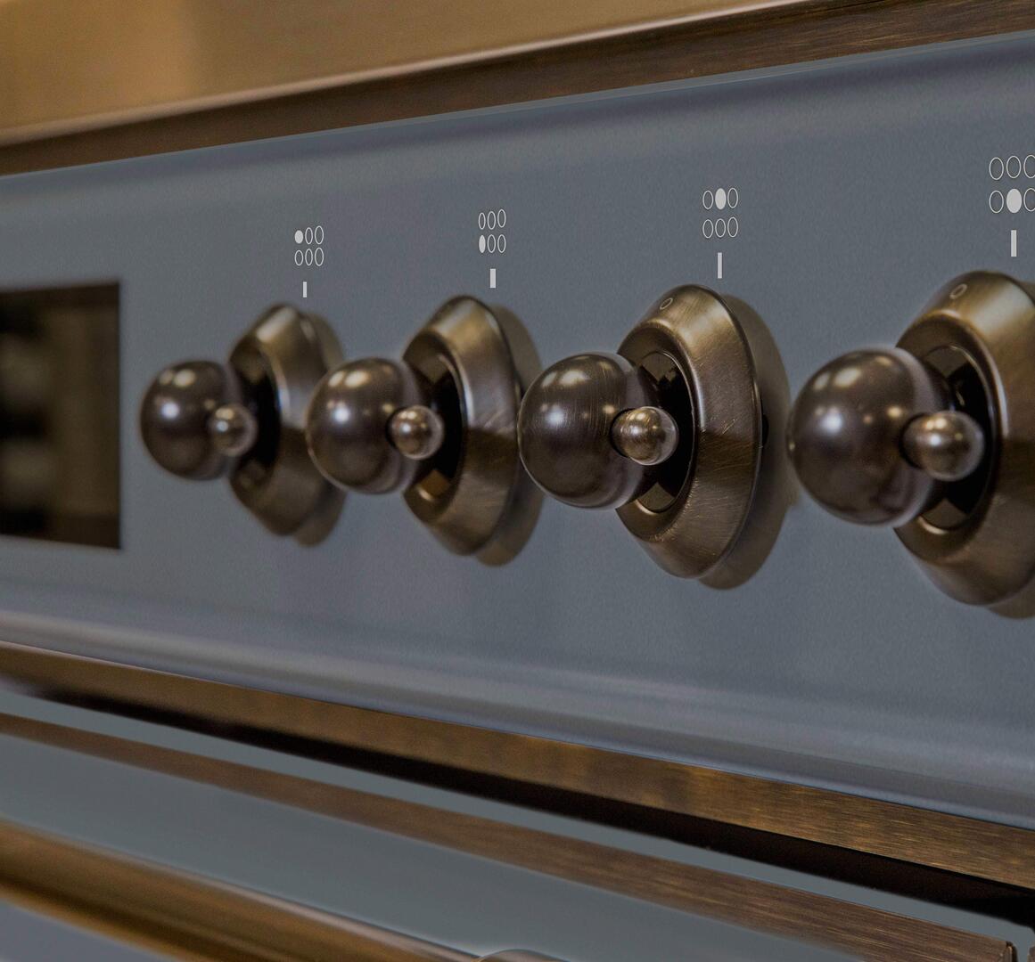 Majestic II 30 Inch Dual Fuel Liquid Propane Freestanding Range in Blue Grey with Bronze Trim