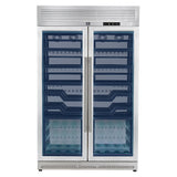 FORNO Abruzzo 48-Inch Dual Zones Wine Cellar, 102 Bottles, 24 cu. ft., Green Acrylic Holders & Black Shelves
