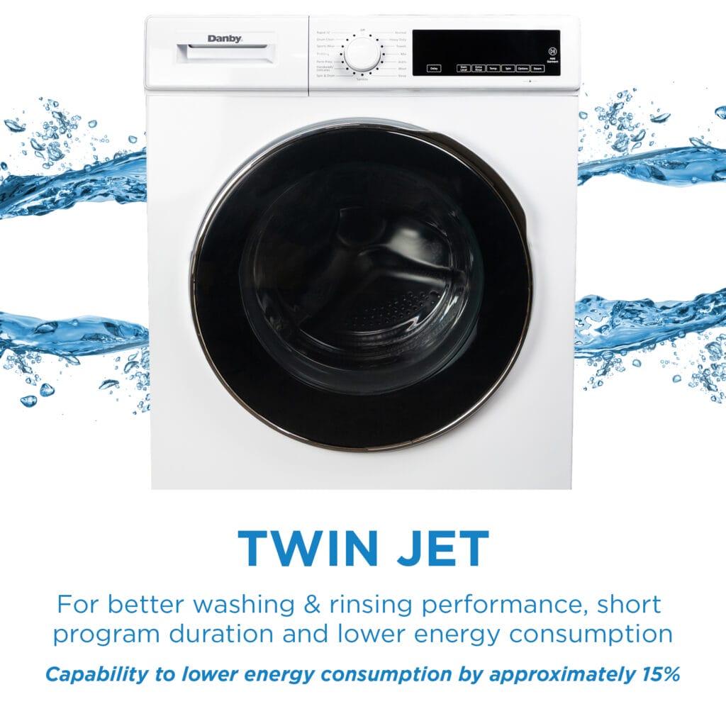 Danby 24-inch, 2.2 cu. ft. Stackable Front Load Washer with Steam in White