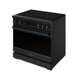 36 Inch Professional Induction Range With Tilt Panel Touch Control In Black and Blue  Gordon Ramsay Series