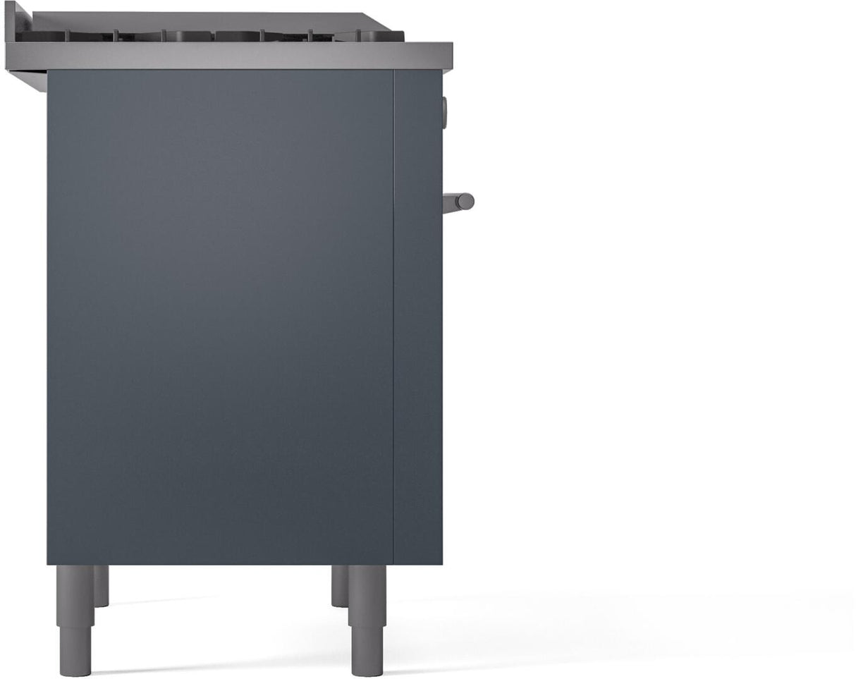 Professional Plus II 36 Inch Dual Fuel Liquid Propane Freestanding Range in Blue Grey with Trim