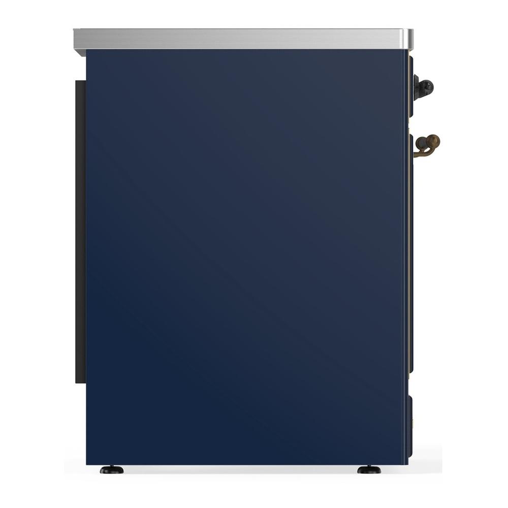 ILVE UMIB30QNR3MBB Majestic III 30 inch Induction Range with 4 Elements, 4 cu. ft. Oven Capacity (Solid Door, Midnight Blue, Burnished)