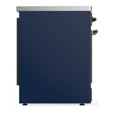 ILVE UMIB30QNR3MBB Majestic III 30 inch Induction Range with 4 Elements, 4 cu. ft. Oven Capacity (Solid Door, Midnight Blue, Burnished)