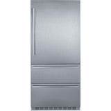 Freestanding Refrig/Freezer 36", Large Door, NOT Reversible, Right Hinge