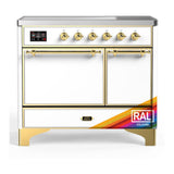 ILVE UMDIB40QNR3RAG Majestic III 40 inch Induction Range with 6 Elements, 3.82 cu. ft. Total Oven Capacity (Solid Door, RAL, Brass)