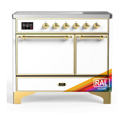 ILVE UMDIB40QNR3RAG Majestic III 40 inch Induction Range with 6 Elements, 3.82 cu. ft. Total Oven Capacity (Solid Door, RAL, Brass)