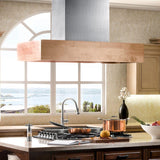 ZLINE 48 in. 1200 CFM Designer Series Wooden Island Mount Range Hood in Butcher Block (681iM-48)