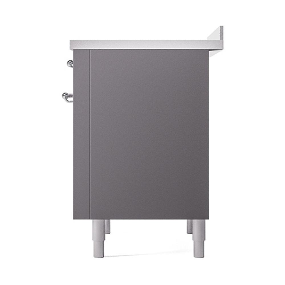 ILVE UNI366QNMPMGC Nostalgie II Noblesse 36 inch Induction Range (Solid Door, Graphite Matte, Chrome)