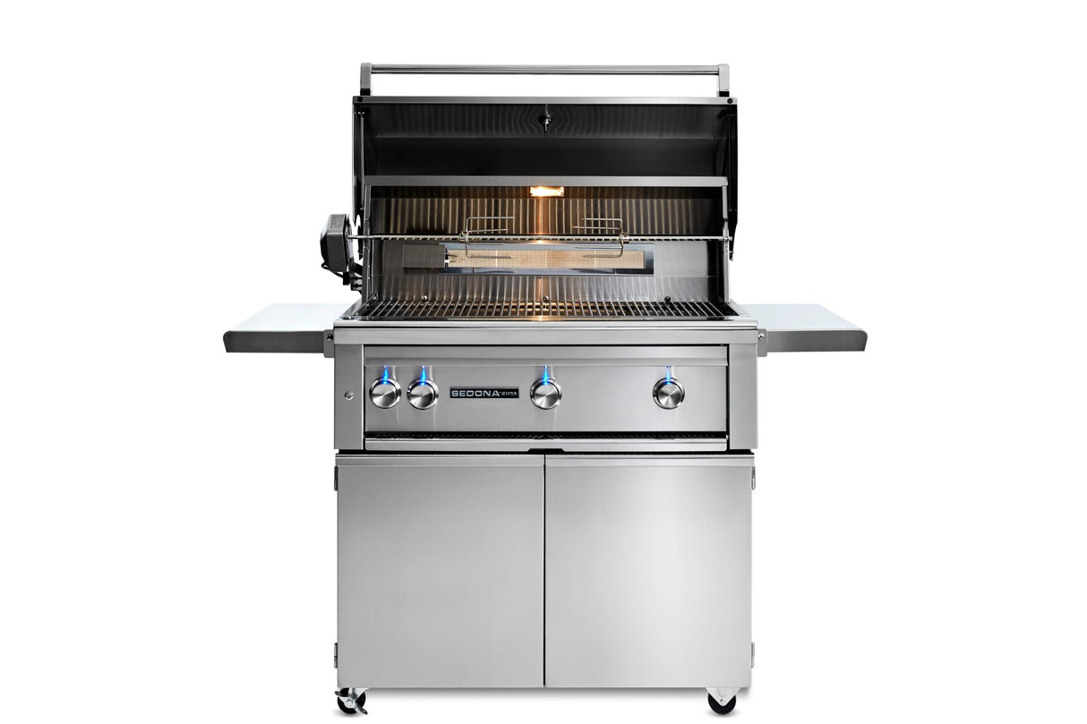36" Sedona by Lynx Freestanding Grill with 2 Stainless Steel Burners and ProSear Burner and Rotisserie, NG