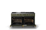 60"W. Sealed Burner Gas Range (Finish: Martini, Trim: Polished Chrome, Fuel: Propane)