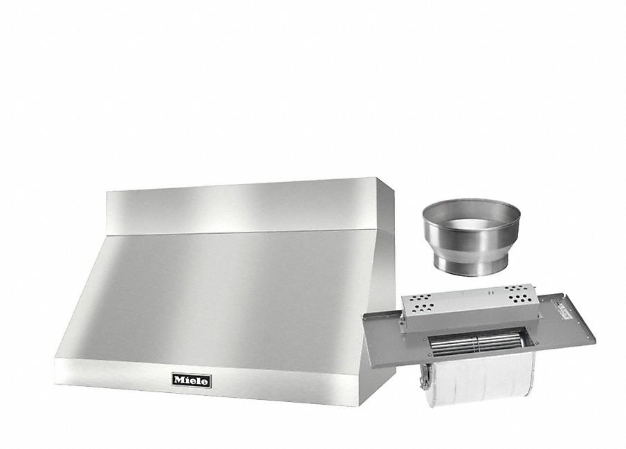 DAR 1230 Set 6 Wall-Mounted Range Hood with Extraction Mode with integrated XL motor including 6" chimney cover.